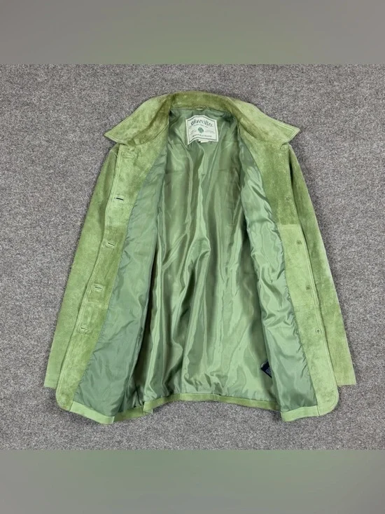 Vintage St. John’s Bay Green Suede Button Front Jacket Women’s Large Lightweight - Picture 4 of 15
